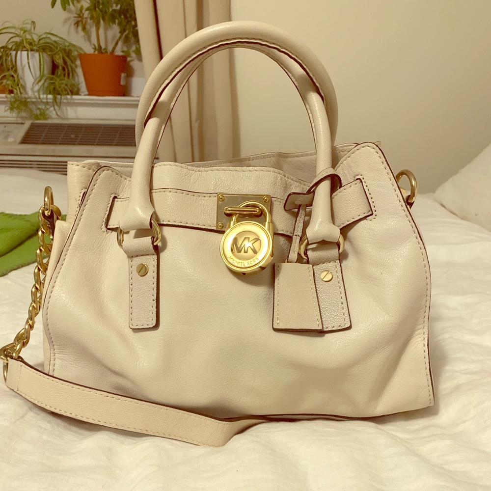 Michael Kors white Hamilton bag